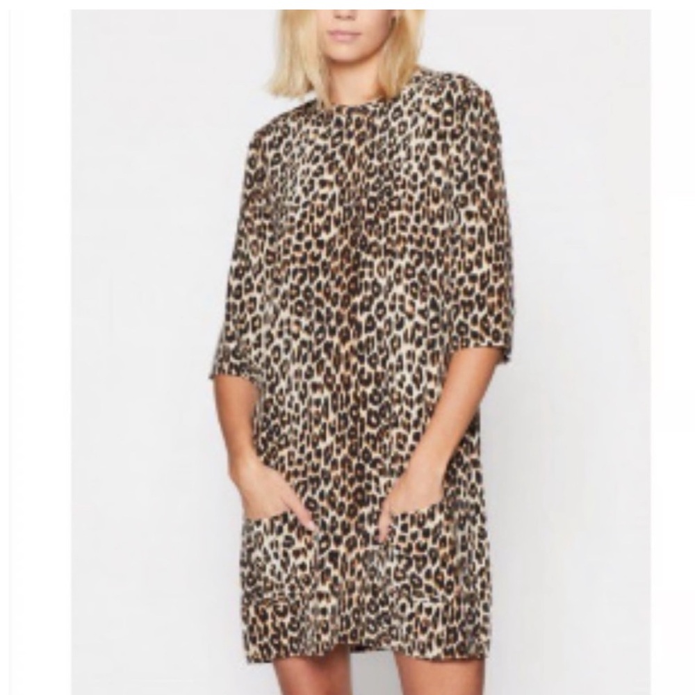 Leopard Print Shift Dress - Brown/Black